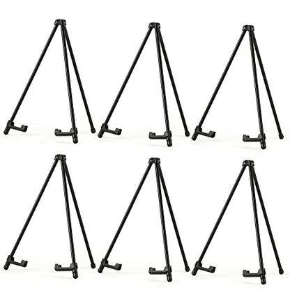 14" Tabletop Instant Display Easel, Black Steel Tripod Easel Stand(6 Pack) - style: 6 Pack Black