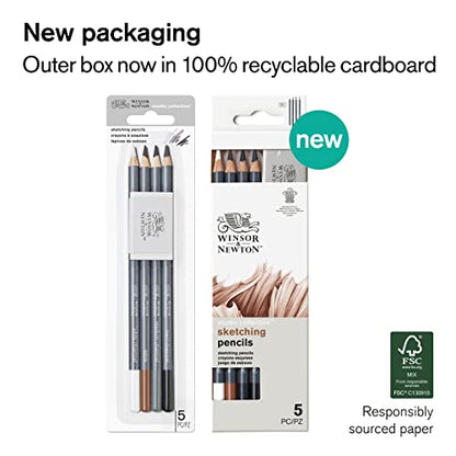 Winsor & Newton Studio Collection, Sketching Pencils, Set of 5 - style: 5 Sketching Pencils