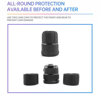 60–120mm Universal Camera Lens Cover for DSLR & Mirrorless Cameras, Flexible Front Lens Protector, Dustproof Scratch Resistant Lens Cap, 3 PCS - size: 3 PCS