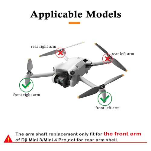 Front Arm Axis Replacement for DJI Mini 5 Pro/Mini 4 Pro/Mini 3 Front Arm Hinge Shaft Screws Repair Parts for DJI Mini 3 Drone Front Arm Replacement Accessories（with Reinforcement Ribs）