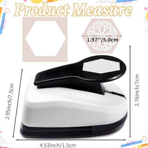 Hexagon Paper Punch, Hexagon Punch 1.97 Inch for Scrapbook DIY Arts Project - style: Hexagon