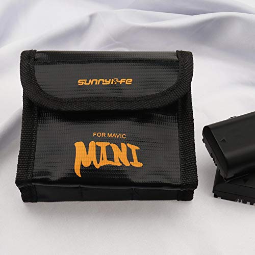 Micro Traders Battery Safe Bag Storage Sack Pouch Fireproof Explosion-Proof Charge Protective Guard for 3Pc Li-po Battery Protection Compatible with DJI Mavic Mini