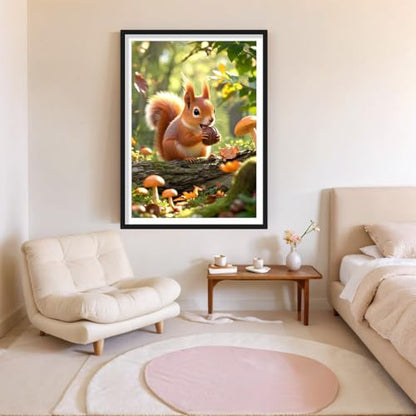 PINFFSHU Cute Autumn Squirrel Dimond Art Paintings for Adults - color: squirrel