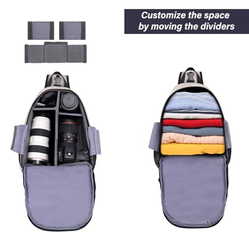 MOSISO Camera Bag Sling Backpack, Shoulder Photography Camera Case, Khaki - color: Khaki