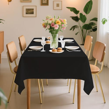 10 Pack Premium Disposable Plastic Tablecloth 54" X 108" Rectangle Table Cover for Birthdays Weddings Christmas Anniversary Buffet Table (Black) - color: Black, size: 54" X 108" Rectangle