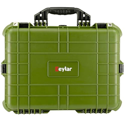 Eylar 20" Large Hard Case Equipped With Ragar Reconfigurable & Reusable XP Crosslinked Foam Insert, Waterproof, Shockproof For Equipment, Drones And Cameras (2 Ragar Layers) (Green)
