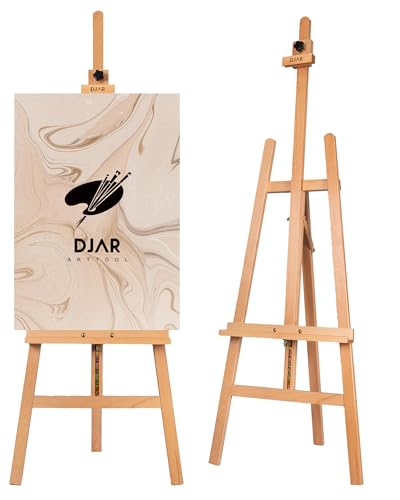 DJAR Adjustable Wooden Painting Art Easel Stand for Artists, Natural