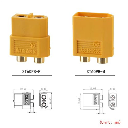 ELFCULB 10 Pairs Amass XT60PB PCB Mount Connectors for FPV Drones - color: 10 Pairs XT60PB