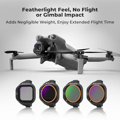 K&F CONCEPT UV CPL ND Filters Set Compatible with DJI Mini 5 Pro - style: ND8+ND16+CPL+UV