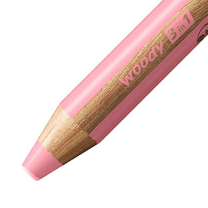 STABILO Multi-talented Pencil woody 3-in-1 - Single Pencil - Pastel Pink - color: Pastel Pink, size: 1 Count (Pack of 1)