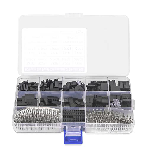 620PCS 2.54mm Pitch Row Type Connectors with Male/Female Pin Connector Kit, Cable Jumper Wire Pin Header Housing Kit - size: XH2.54 620PCS
