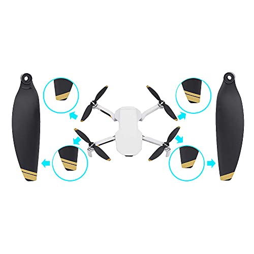 16Pcs Mavic Mini Propellers Compatible with DJI Mavic Mini Drone Replacement Low-Noise and Quick-Release Blades Props, Golden - color: Golden