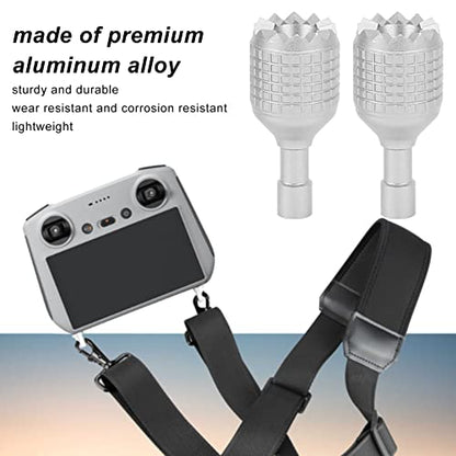 2 PCS Drone Remote Controller Sticks, Drone Remote Controller Thumb Stick Aluminum Alloy Remote Control Joysticks Rocker Replacement Parts for DJI Mini 3 Pro(Silver)