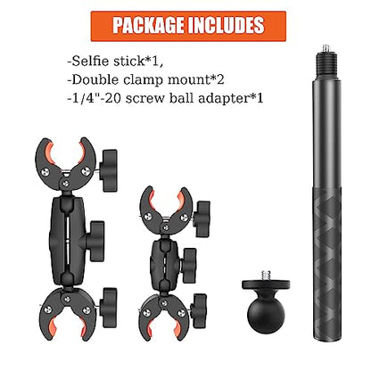 Motorcycle Bike Handlebar Clamp Mount for Insta360 X6 X5 X4 Accessories