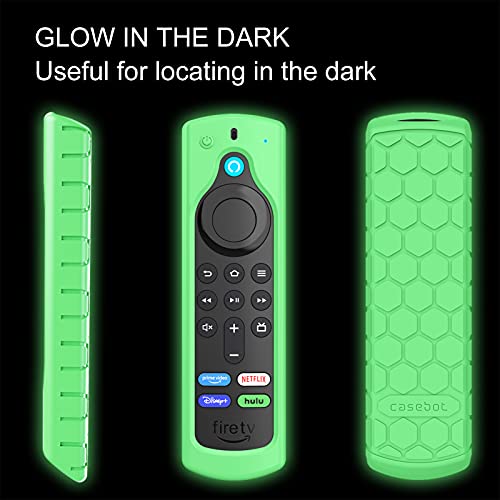 CaseBot Silicone Case for Alexa Voice Remote (2nd & 3rd Generation) - color: Green Glow in the Dark