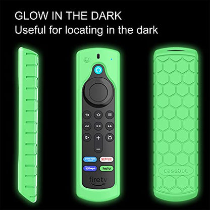 CaseBot Silicone Case for Alexa Voice Remote (2nd & 3rd Generation) - color: Green Glow in the Dark