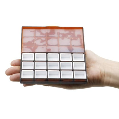 Bitray Empty Watercolor Palette Box 15 Wells Airtight Paint Palette Box - color: Brown, size: 15 Wells