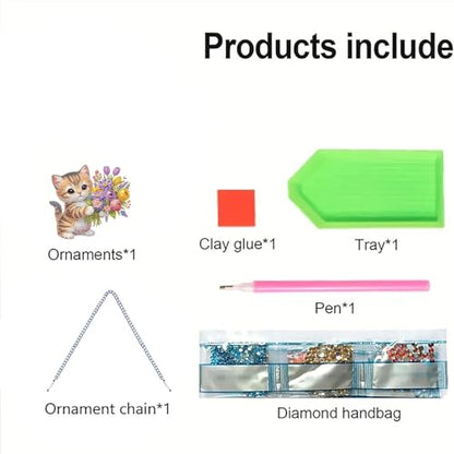 AIBOERL Diamond Art Kits for Adults, Cat Acrylic Hanging Suncatcher - color: DP03356