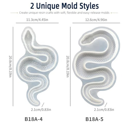 2Pcs Snake Silicone Molds Set, 3D Coiled Snake Epoxy Resin Casting Mold Set - color: 2Pcs Snake Resin Molds
