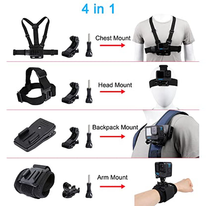 PellKing Accessories Set for GoPro Hero 13/12/11/10/9/8/7/6/5/Mission 1 Pro