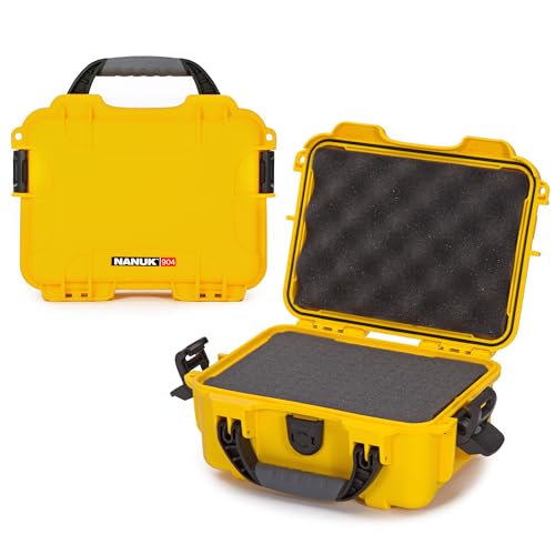 NANUK 904 Hard Case with Foam – IP67 Waterproof Protective Case for Camera, Drone & Gear – Impact-Resistant & Dustproof – Perfect for Travel 10.2" x 7.9" x 4.5" – Yellow - color: Yellow, size: Cubed Foam
