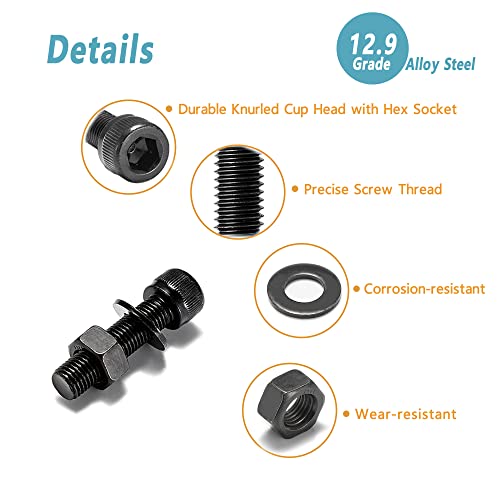 KADRICK 1250PCS M3 Screw Assortment,Hex Socket Head Cap M3 Screw 4MM-35MM - size: M3 1250Pcs