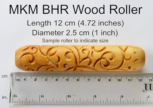 MKM Pottery Tools Wood Big Hand Rollers for Clay (BHR-161 Dots) - color: BHR-161 Dots