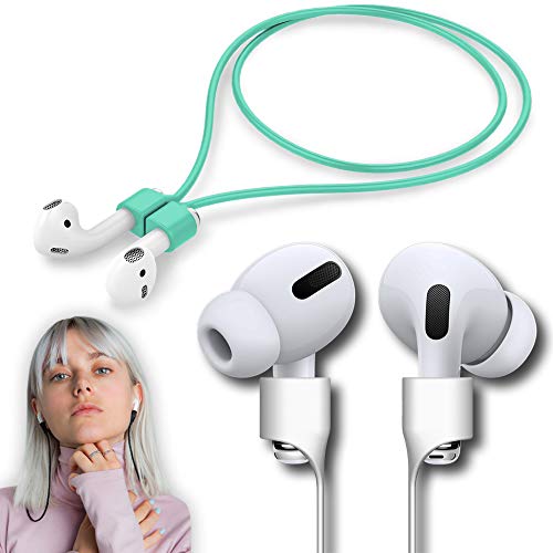 Ultra Strong Magnetic Airpod Pro Strap Anti-Lost Cord Sports Lanyard Compatible with Airpods 3rd 2nd Generation Pro 3 2 1 (Mint) - color: Mint