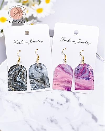 Puocaon Polymer Clay Transfer Paper - Fluid Marble Transfer Sheets for Polymer Clay Earrings Jewelry Making