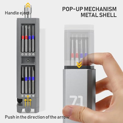 71-in-1 Precision Screwdriver Set with Pop-up Aluminum Alloy Case （Silver） - size: 71 IN 1 silver white