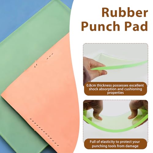 4PCS Leather Punch Pad, Rubber Mute Leather Cutting Mat DIY Craft Supplies - size: 4Pcs Leather Punch Pad Set