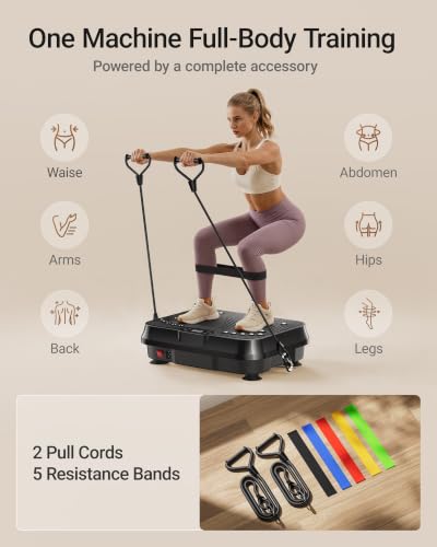 Vibration Plate Exercise Machine Vibrate Platform Full Body Skaking Fitness - color: Jet-Black