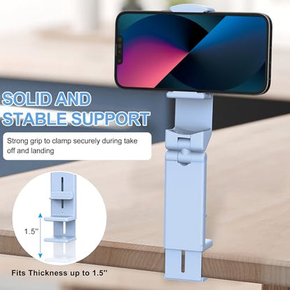 Perilogics Airplane Phone Holder Mount, Plane Travel Essentials (Blue) - color: Blue