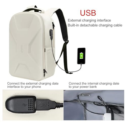 MOSISO 15.6-16 inch 35L Laptop Backpack with USB Charging Port - color: Beige