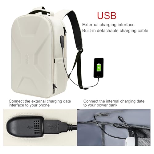 MOSISO 15.6-16 inch 35L Laptop Backpack with USB Charging Port - color: Beige
