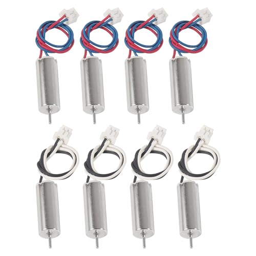 8pcs 615/6x15mm Motor 19000KV Insane Tiny Whoop Drone Frame Brushed Motors 4CW 4CCW Coreless Motor with JST-1.25 Connector for Model Aircraft/UAV/Quadcopter/Toy Aircraft, etc