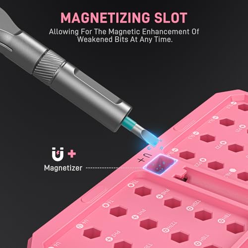 42 in 1 Magnetic Ratcheting Screwdriver Set, T Handle Allen Wrench Set - color: Pink, size: 42 PCS