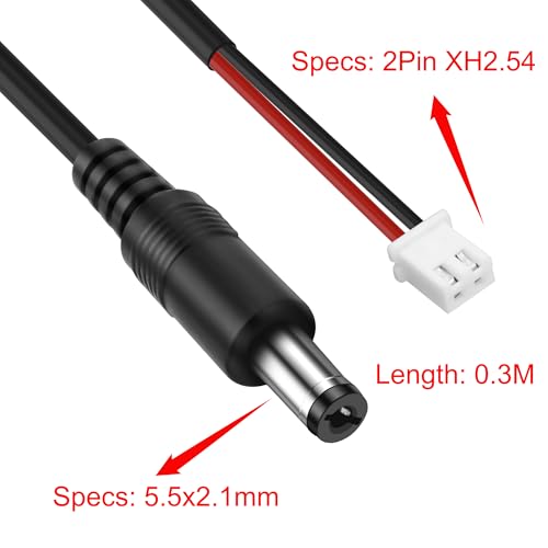 MEIRIYFA DC5521 Male to XH2.54 2Pin Terminal Power Cable 4Pcs