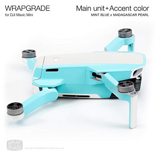 Wrapgrade Skin Compatible with DJI Mavic Mini (Mint Blue) - color: MINT BLUE