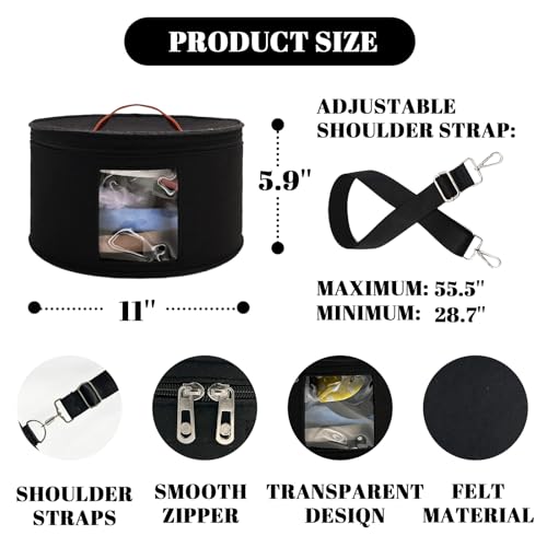 Chenille Letter Bow Mouse Ears Travel Case, Large Round Tote Storage Box - color: Black