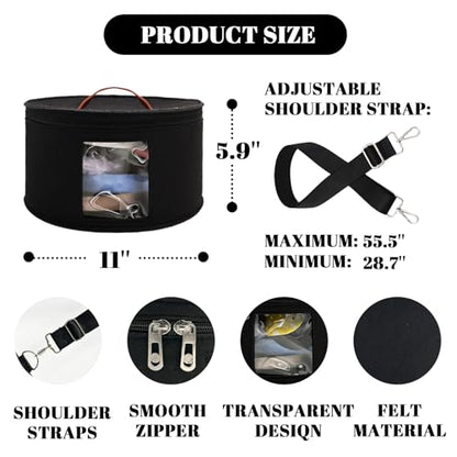 Chenille Letter Bow Mouse Ears Travel Case, Large Round Tote Storage Box - color: Black