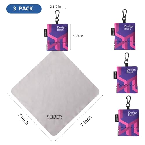 Seiber Glasses Cleaning Microfiber Cloth,Neoprene Pouch,3PCS, Purple - color: Purple-(3pack)