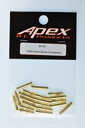 4.0mm Male/Female Gold Plated Bullet Connectors Plugs - 10 Pair #1103