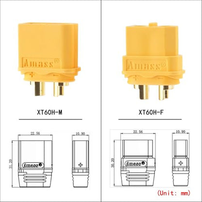ELFCULB 10 Pairs Amass XT60H Connectors for FPV Drones and RC Models - color: 10 Pairs XT60H (Yellow)