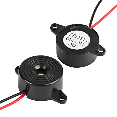 Active Piezo Buzzer 90 db with Industrial Audio Inside 2-Wire Leads Electric Alarmer DC 3-24V 10 Pcs