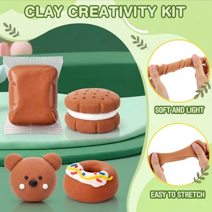 Air Dry Clay Bulk, Modeling Clay for Kids, 150 Pcs, Brown - color: Brown