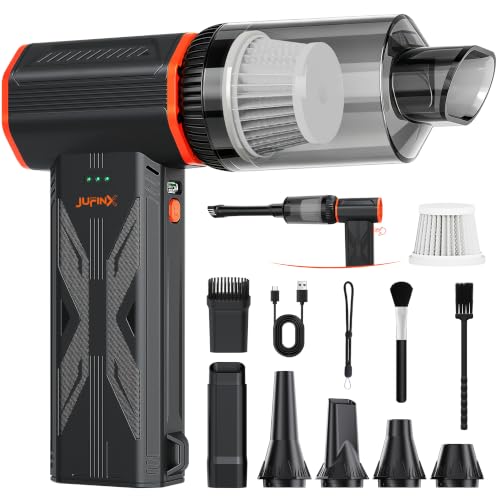 Compressed air Duster & Small Vacuum,150000RPM 3in1 Computer Vacuum Cleaner - color: Charcoal Gray