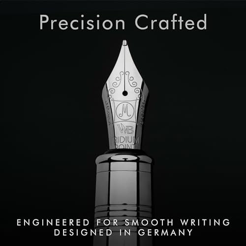 Wordsworth & Black Majesti Luxury Fountain Pen Set for Writing, Medium Nib - color: Metallic Silver, style: Medium Nib