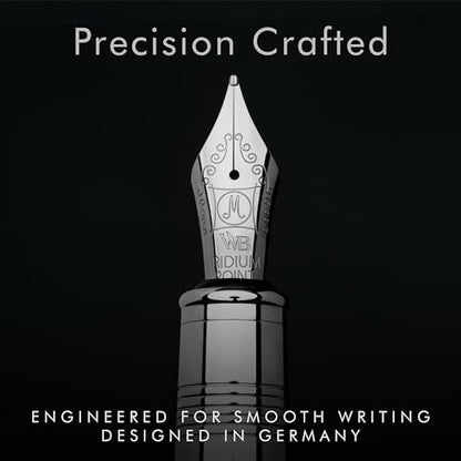 Wordsworth & Black Majesti Luxury Fountain Pen Set for Writing, Medium Nib - color: Metallic Silver, style: Medium Nib