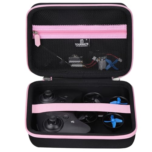 Tourmate Hard Storage Case for Holy Stone HS210 Mini Drone,Travel case for Kids and Beginners RC Nano Quadcopter Indoor Small Helicopter Plane（case only） (Black & Pink) - color: Black & Pink